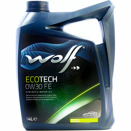 Масло моторное синтетическое - WOLF ECOTECH 0W30 FE, 4л (141054 / 8309304)